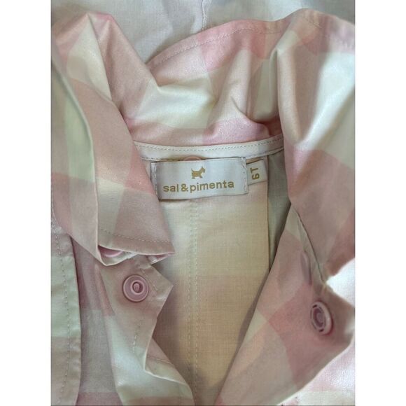 Sal & Pimenta pink buffalo plaid rain jacket Sz 6, $60 F20 - Picture 4 of 5